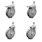 Service Caster 6 Inch Gray Polyurethane Swivel 12mm Stem Caster Total Lock Brake SCC, 2PK SCC-TSTTL20S614-PPUB-M1215-2-S-2 - alternate 1